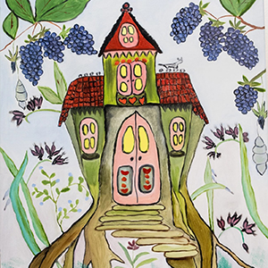 Fairytale house. 100х80 Oil, canvas, 2023